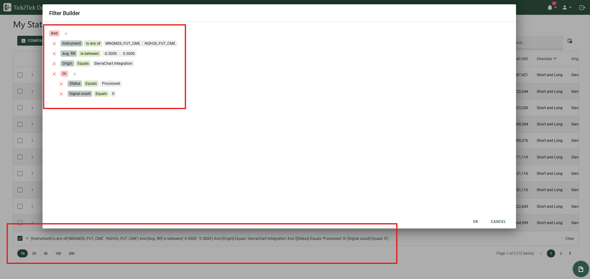 Data Grid Filter Builder Example
