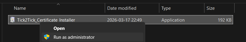Run DLL Cert. Signer Installer